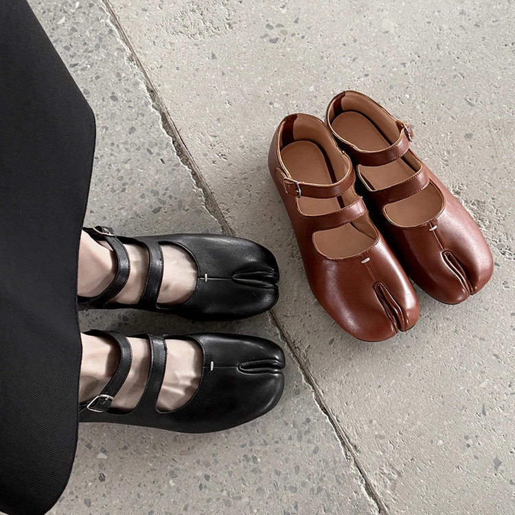 洋洋家·手工羊皮全粒面分趾鞋