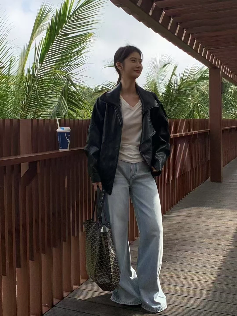 2025春苏悦家新款翻领皮衣