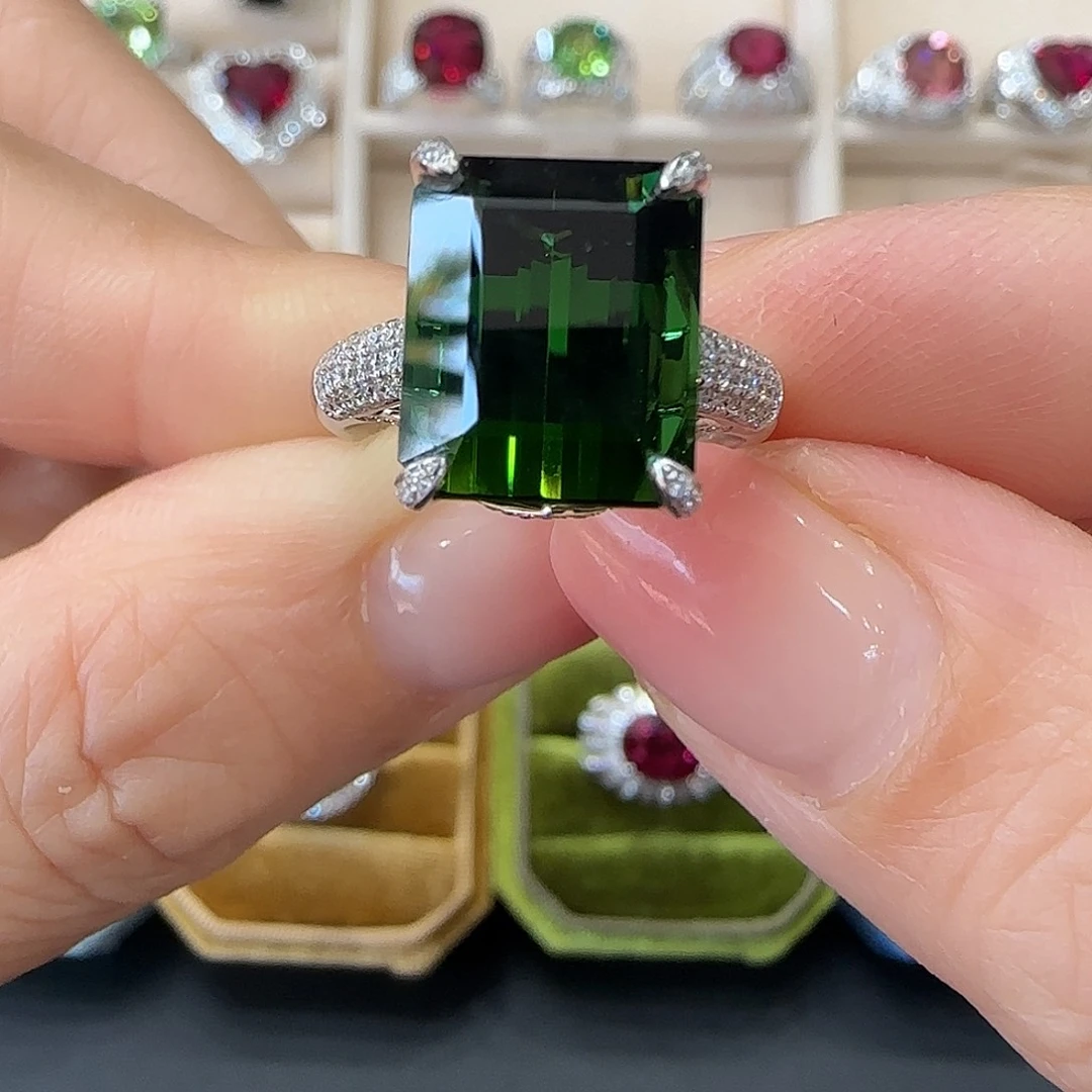 戒指碧玺18K金镶嵌8.5ct