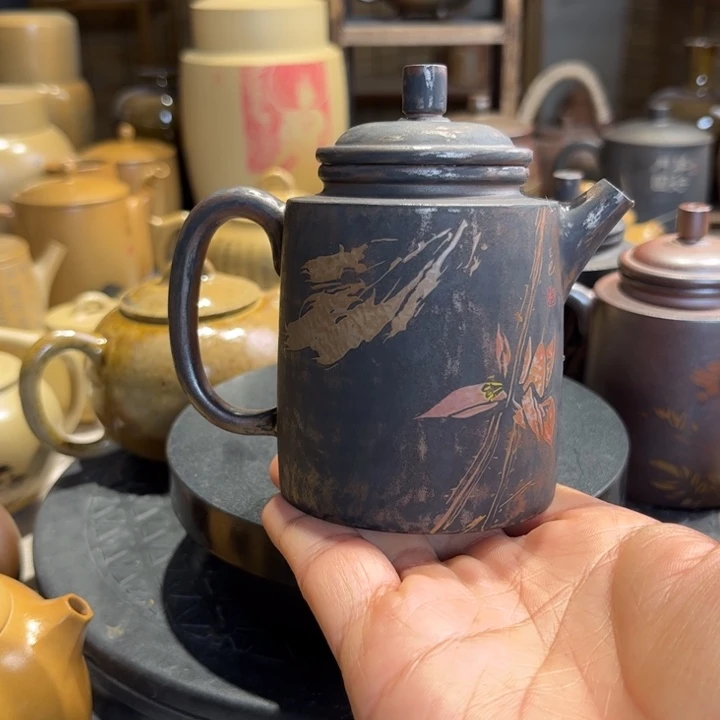 壶建水紫陶手磨洋桶壶微瑕