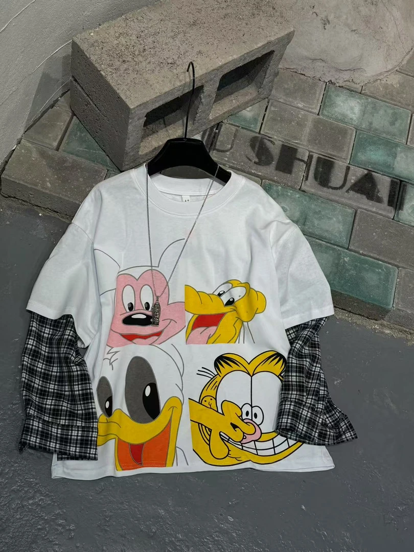 吾 2025【Y】2月11日 儿童男童女童时尚白色假两件米奇T恤5016-