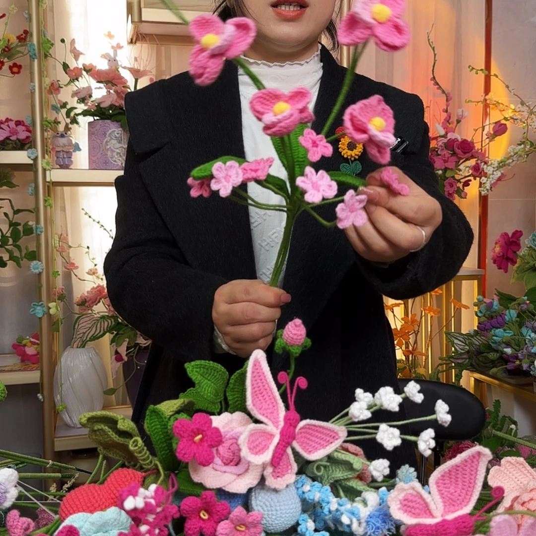 纯手工钩织钩织花束
