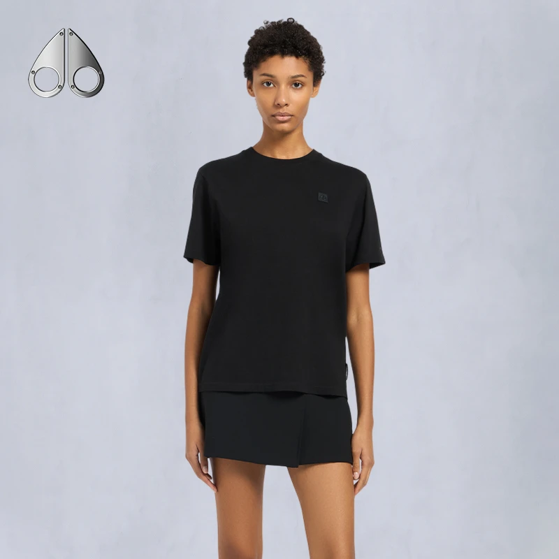 MOOSE KNUCKLES 女士小剪刀棉圆领LOGO短袖T恤M15LT718