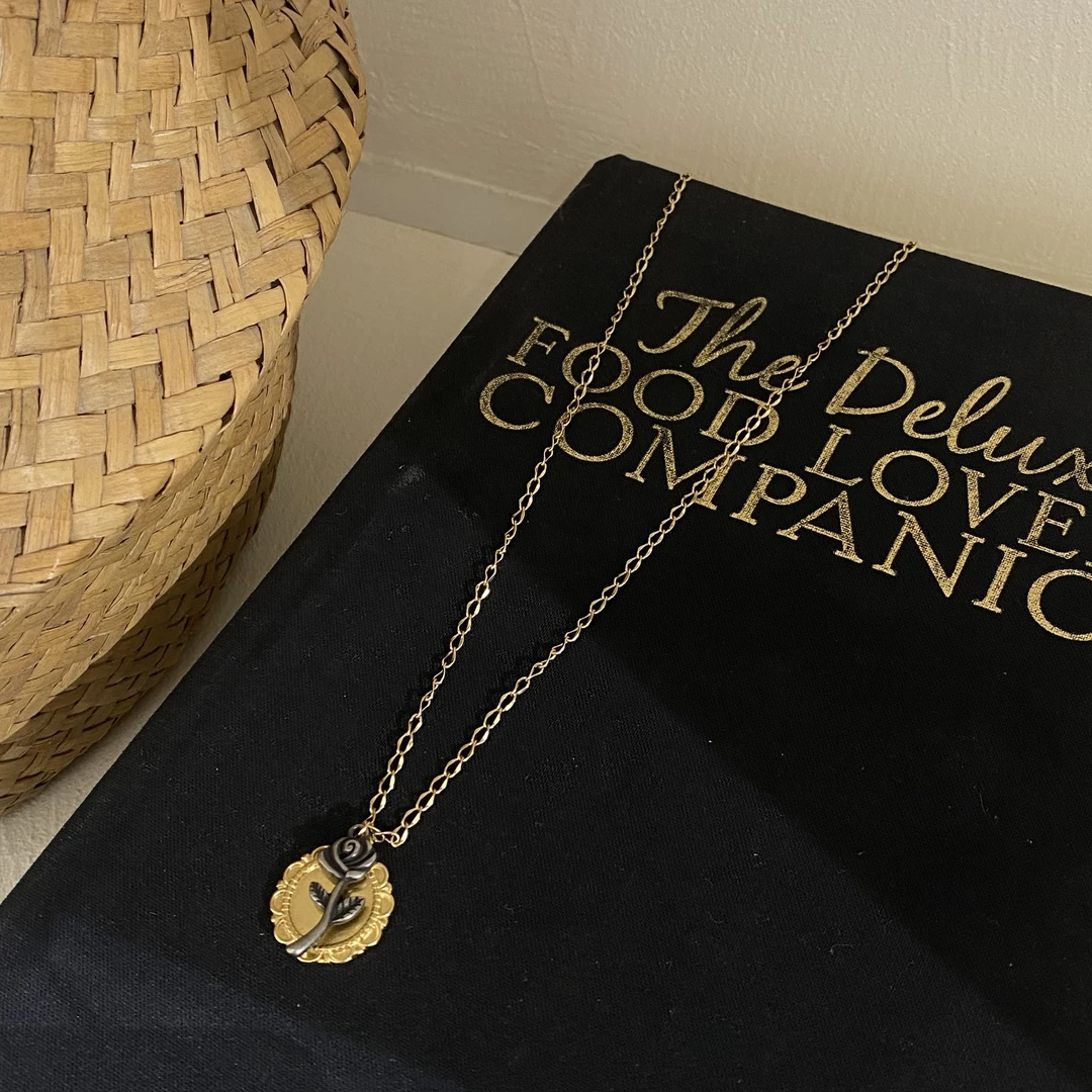 铜合金项链 花朵圆片项链8737