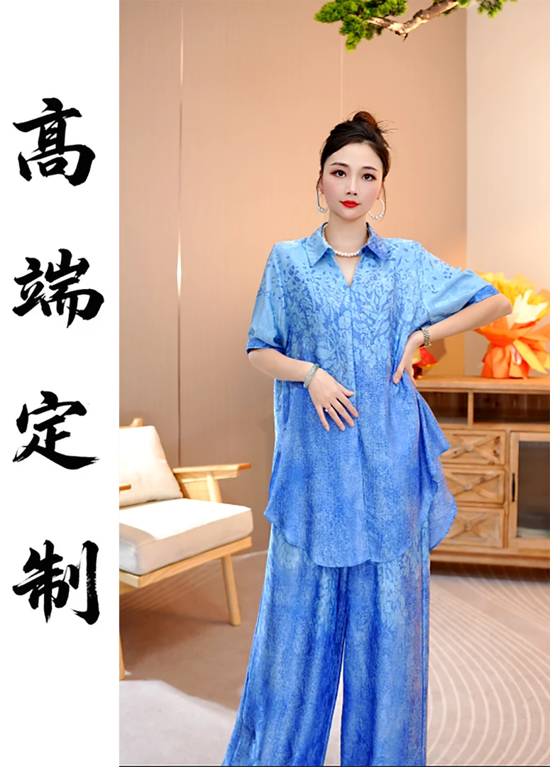 夏款上新【安冉】休闲减龄显年轻宽松不闷热显白大码套装-7806#