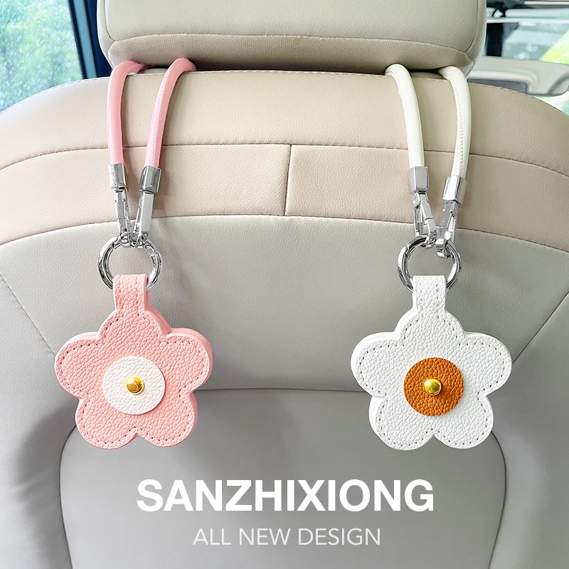 卡通小花车载挂钩帽子收纳挂钩创意汽车挂钩磁吸挂钩可爱熊猫帽夹