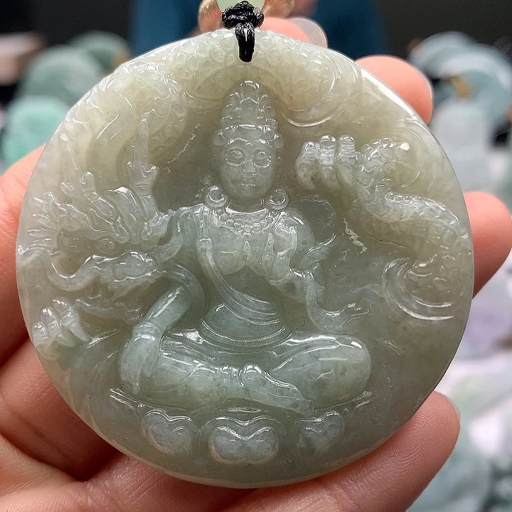 翡翠未镶嵌颈饰玉龙观音福利
