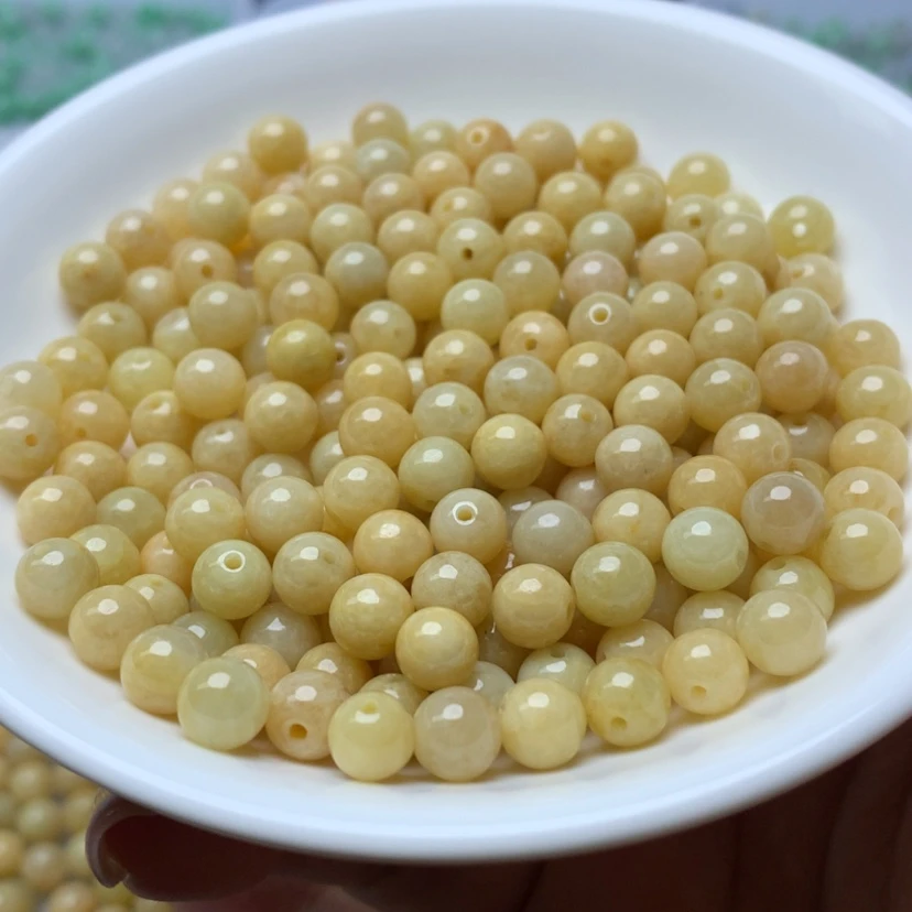 【闪购商品】翡翠散珠卡6冰黄100颗