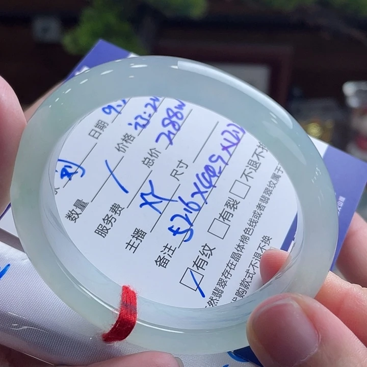 刘***鱼翡翠未镶嵌手镯52.6贵妃 订