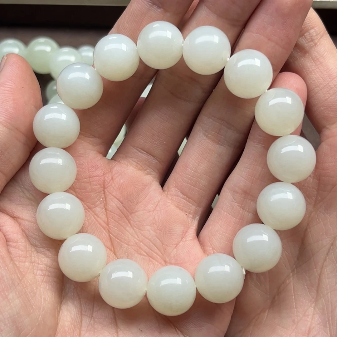 手链未镶嵌和田玉且末四号矿钢板料卡14手串