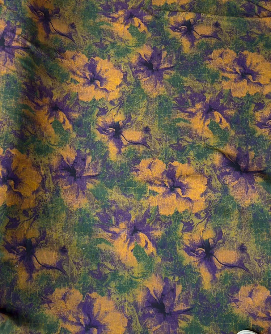 【秋扇花】新款雕印绵绸布料.NO：6，不支持七天无理由