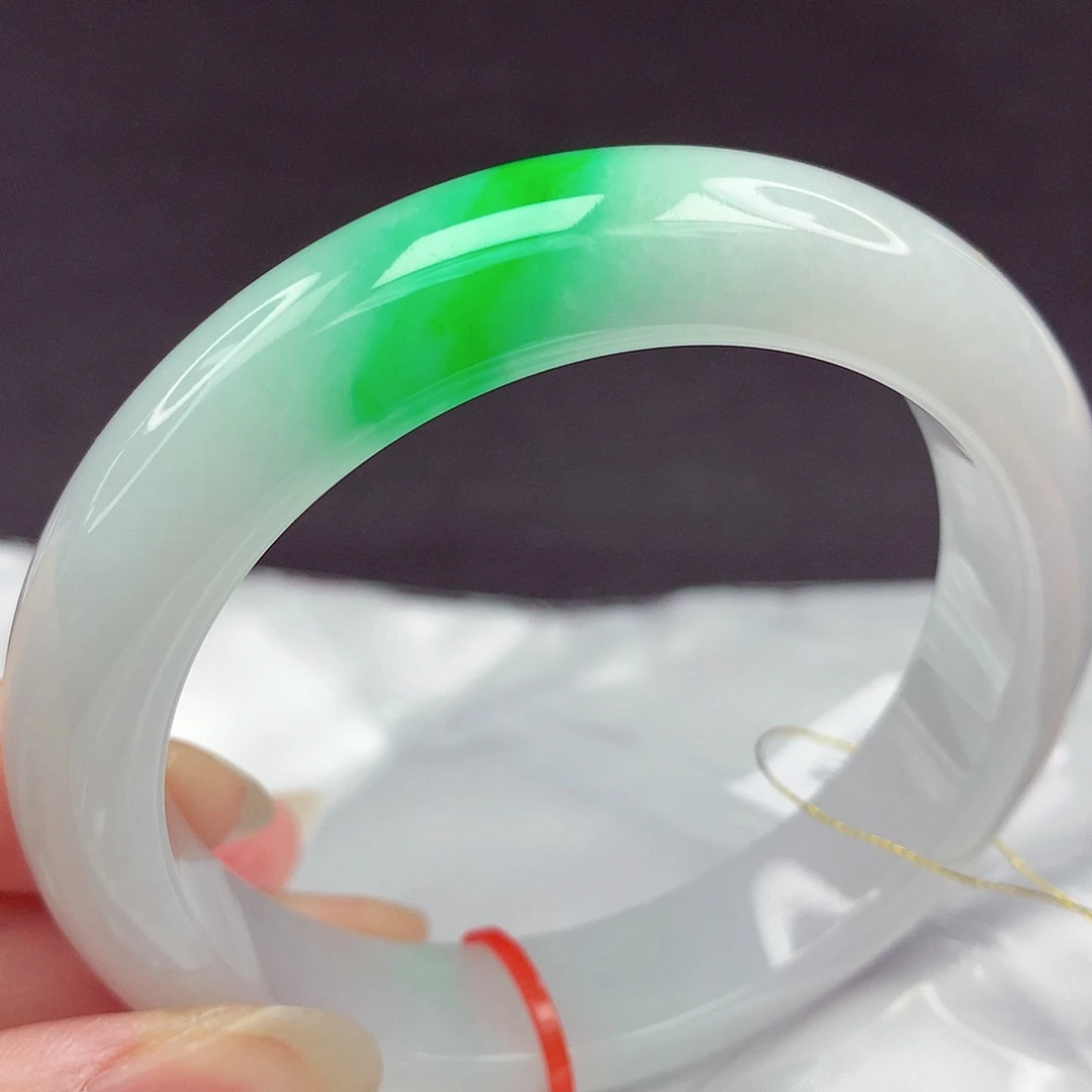 翡翠未镶嵌手镯5758圈014