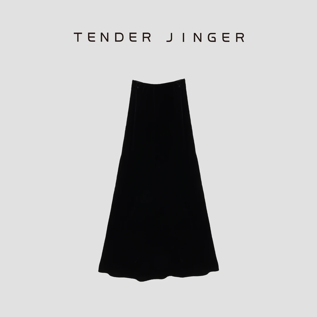 Tender Jinger松紧腰真丝丝绒半身裙T52YMS30826