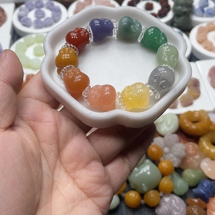 石英质玉（非洲翠）合金手串