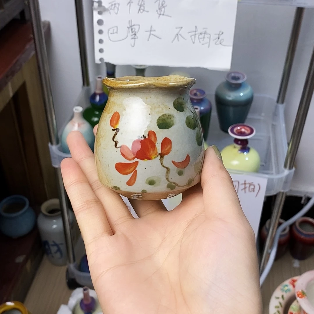 摆件景德镇高温陶瓷小花器
