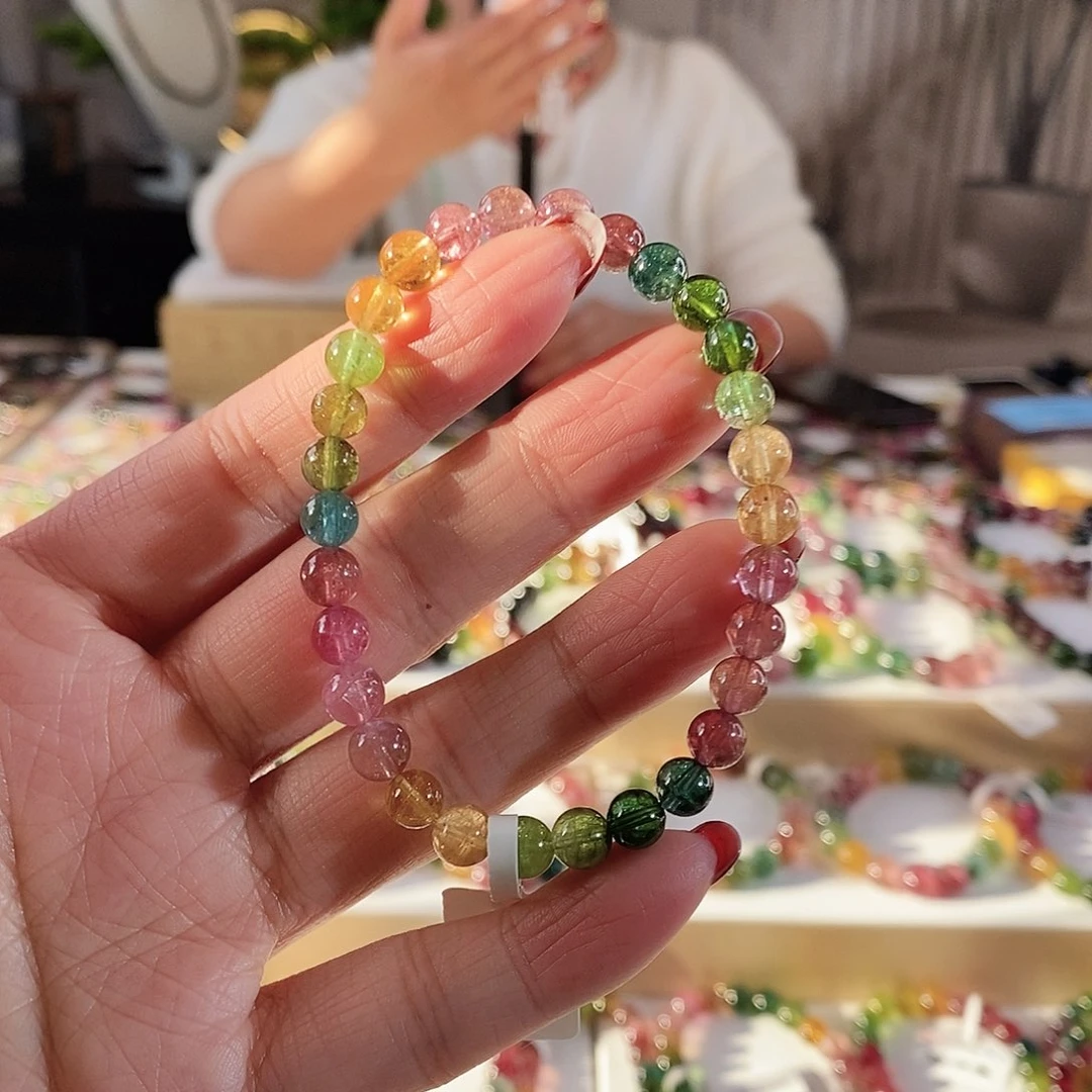 碧玺手串未镶嵌G2460-1单圈颜色微差