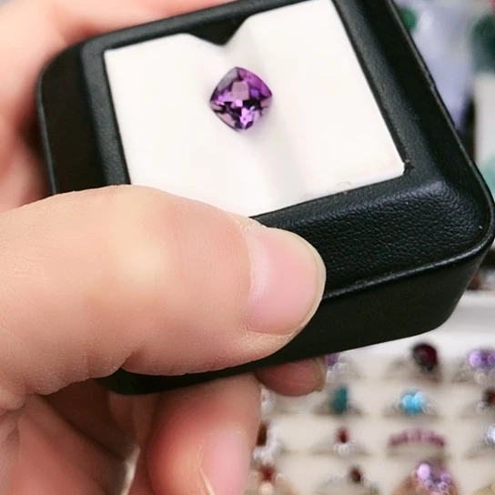 紫晶珠宝半成品银S925镶嵌天然紫色水晶宝石裸石未镶嵌