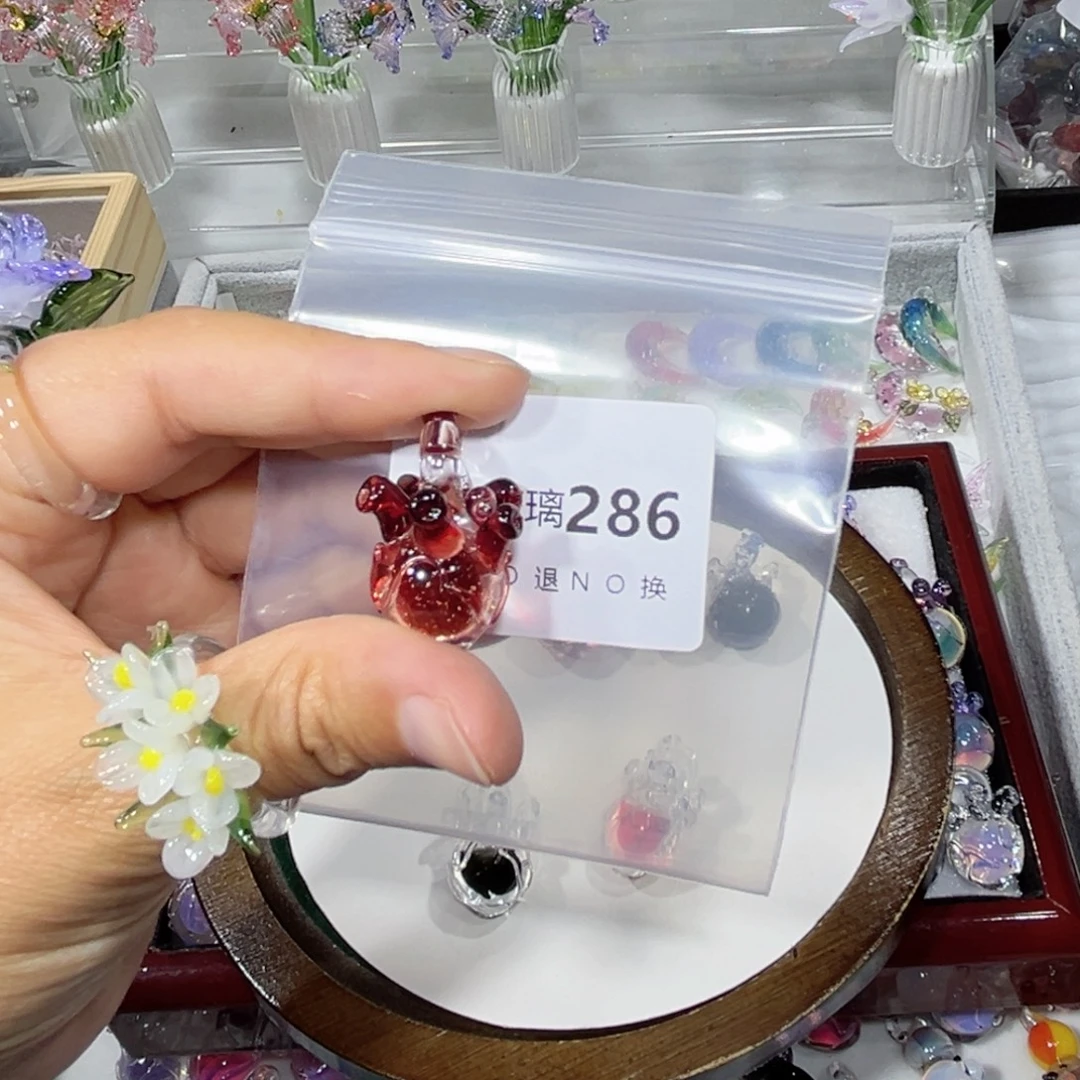 琉璃吊坠(不含链)286心脏红色