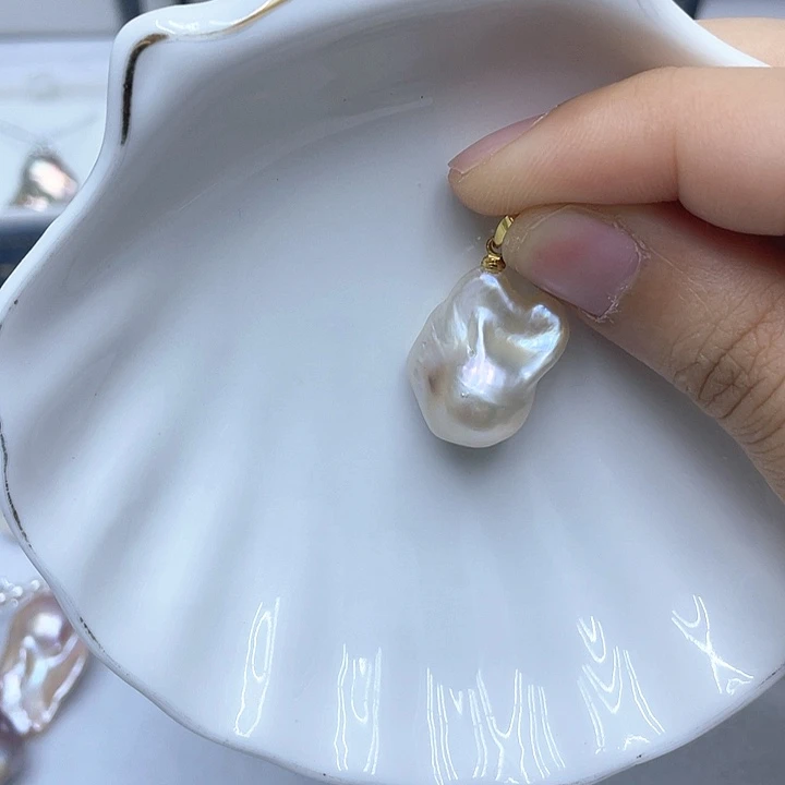 淡水珍珠银S925镶嵌吊坠(不含链)