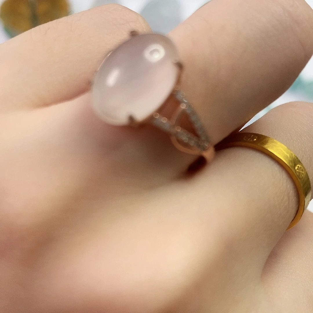 翡翠银S925镶嵌颈饰戒指