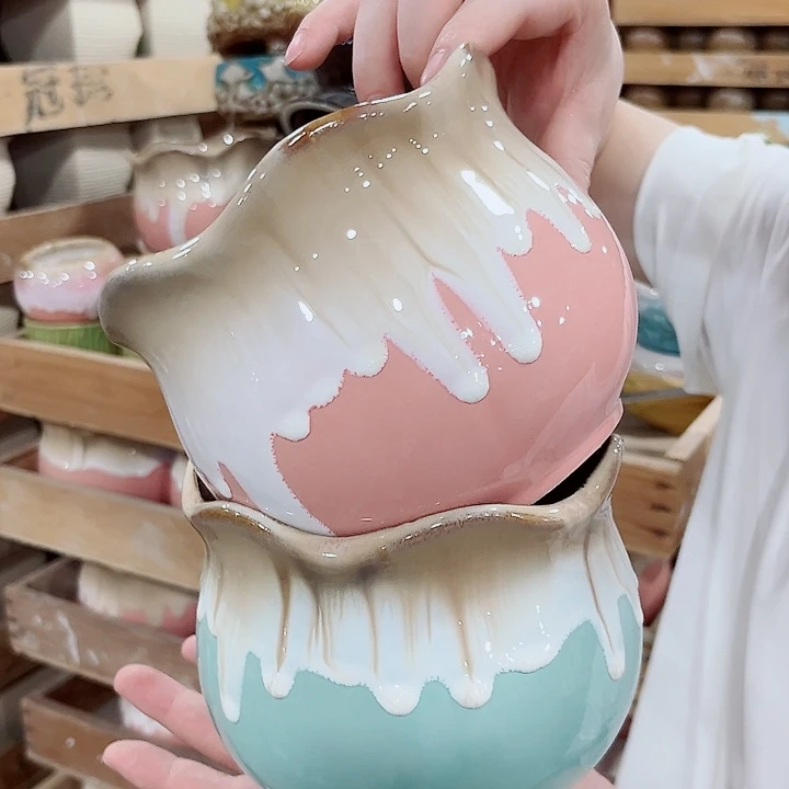 有孔.凑单10元陶瓷花盆发货！