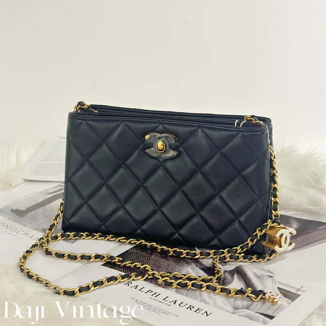 99新 Chanel/香奈儿 大吉中古/Chanel香奈儿24A珐琅调节扣斜挎包