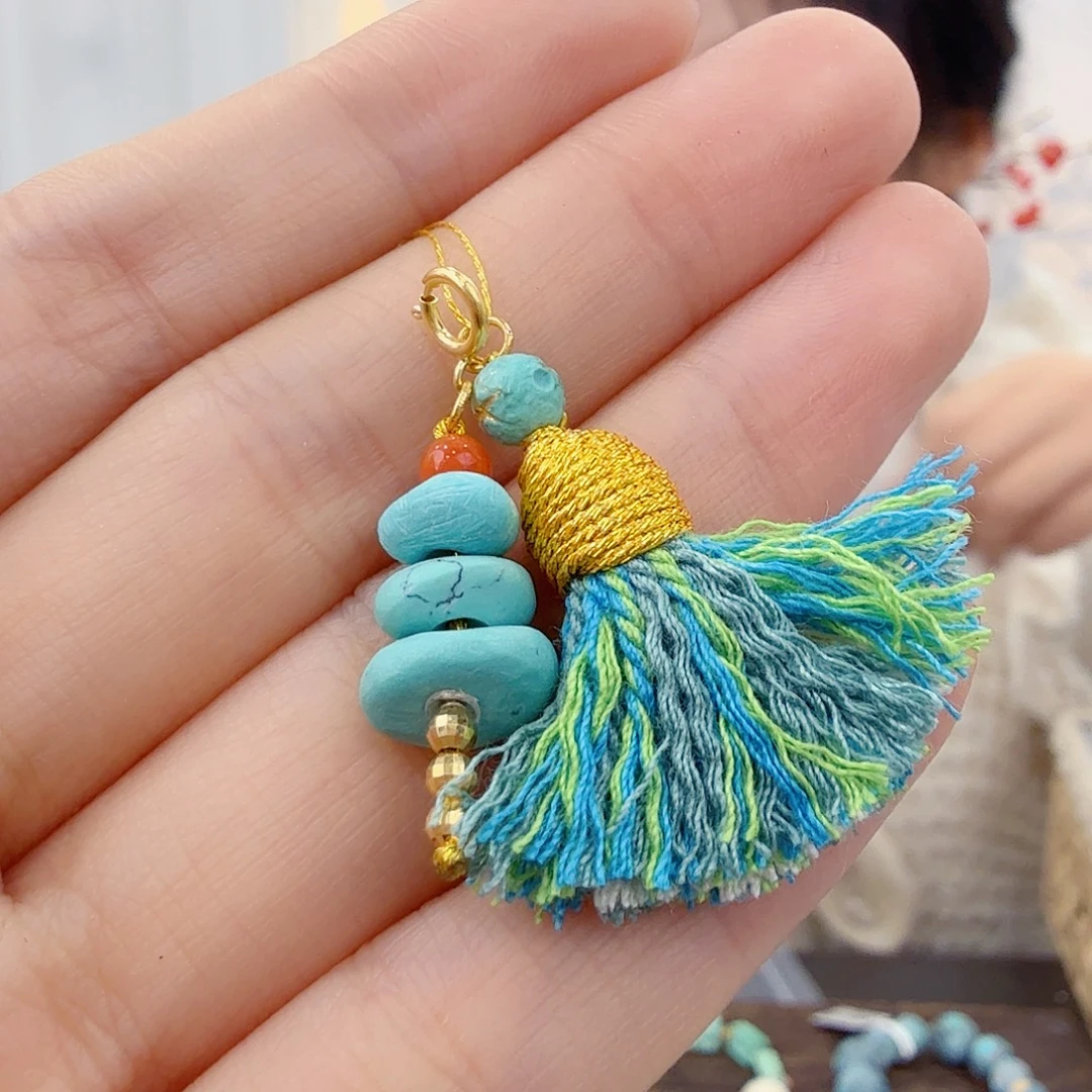 绿松石18K金镶嵌珠宝奇石