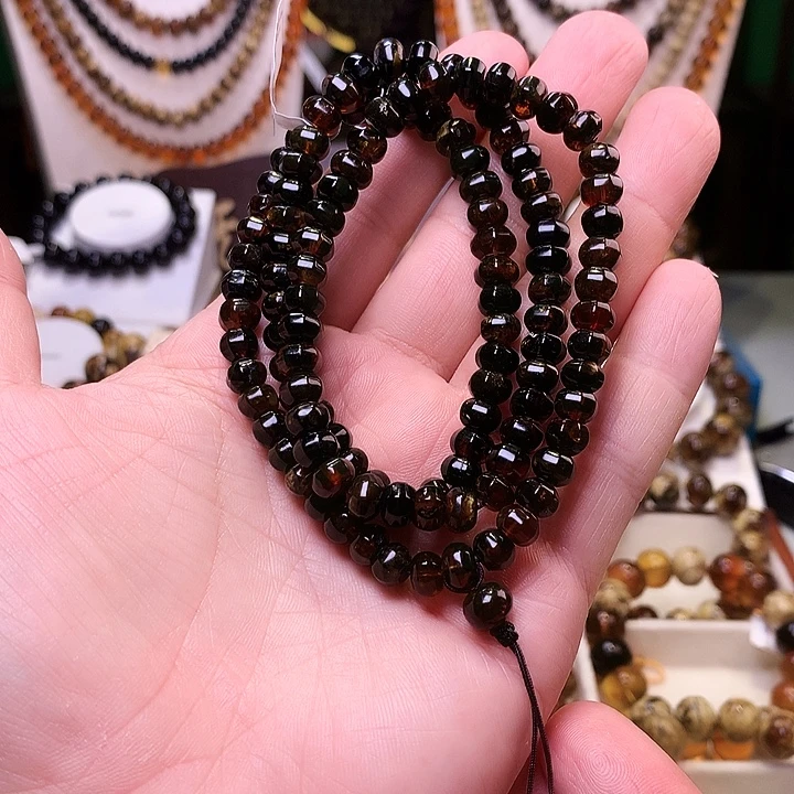 琥珀未镶嵌裸石7+血翳无相手工制作737