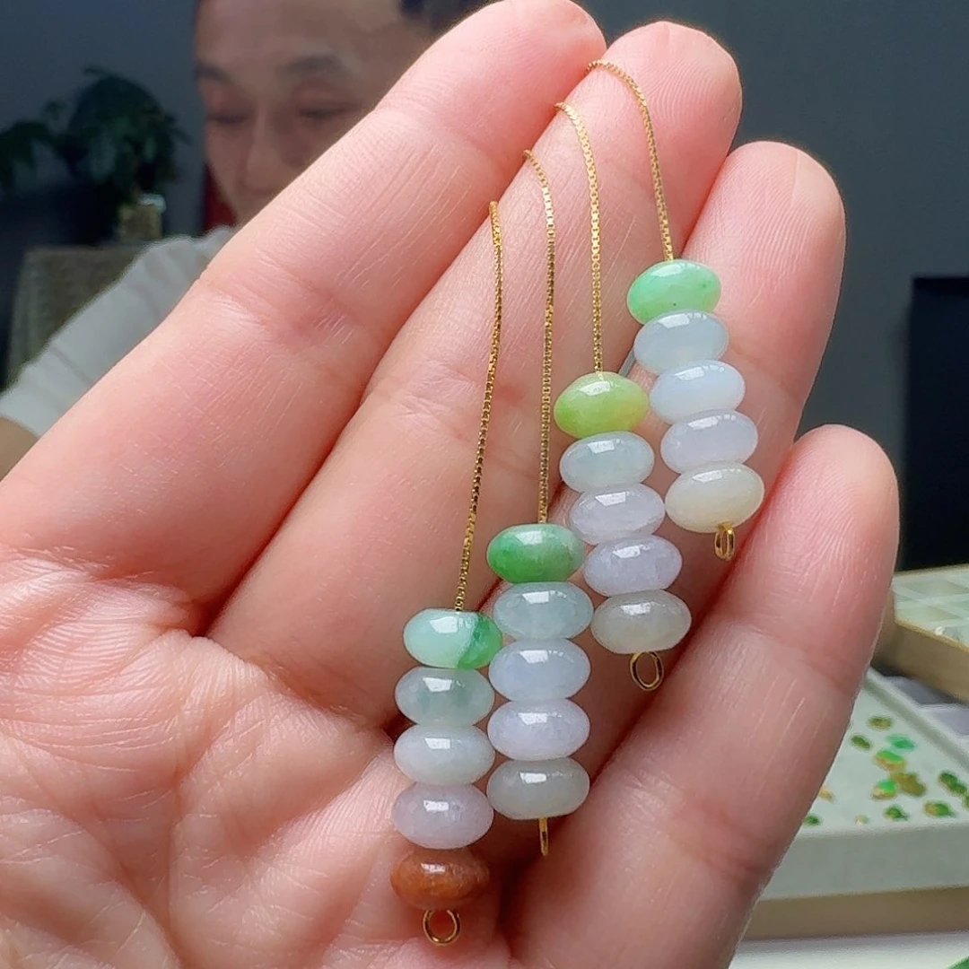 翡翠银S925镶嵌耳饰多样性发货其一