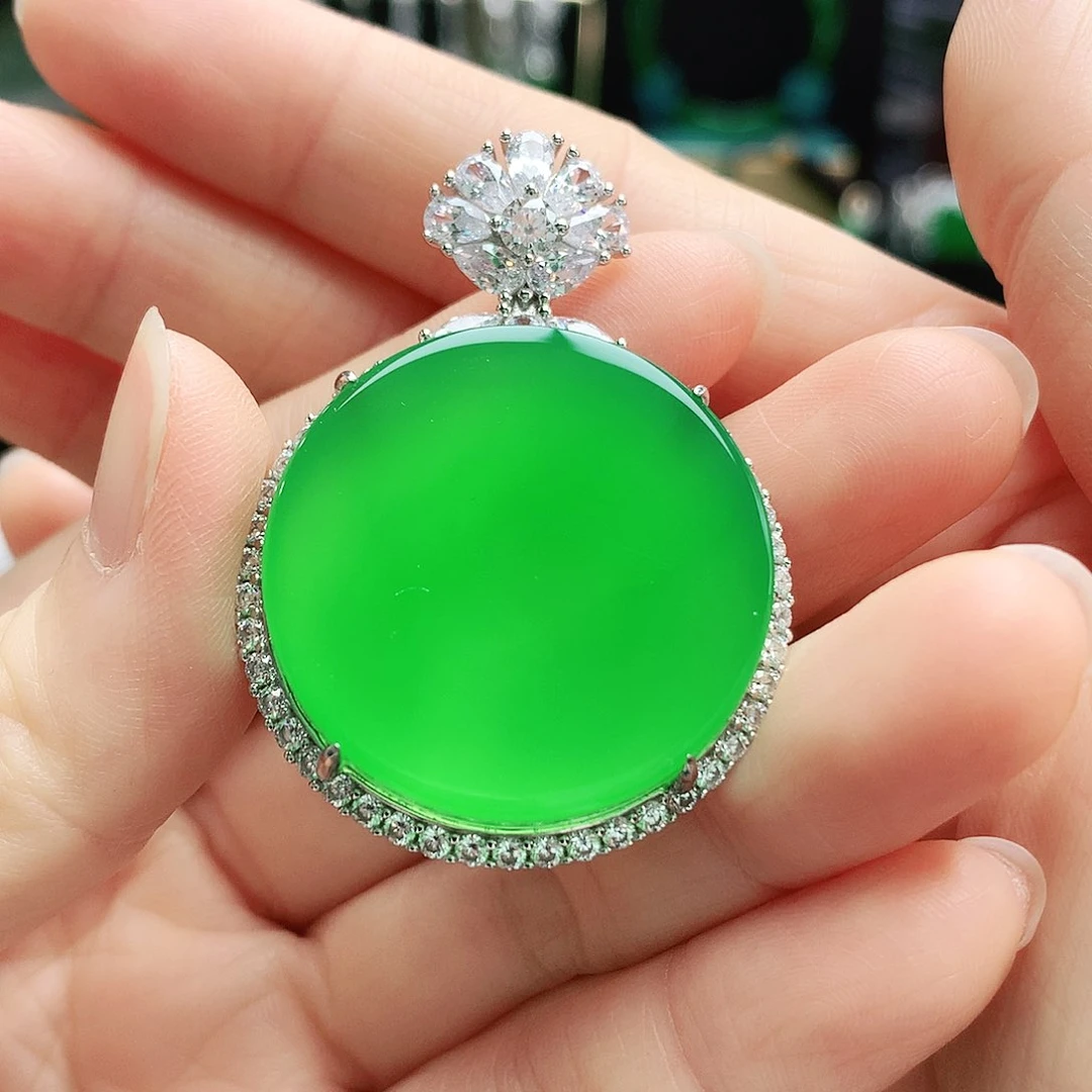 玛瑙/玉髓吊坠银S925镶嵌