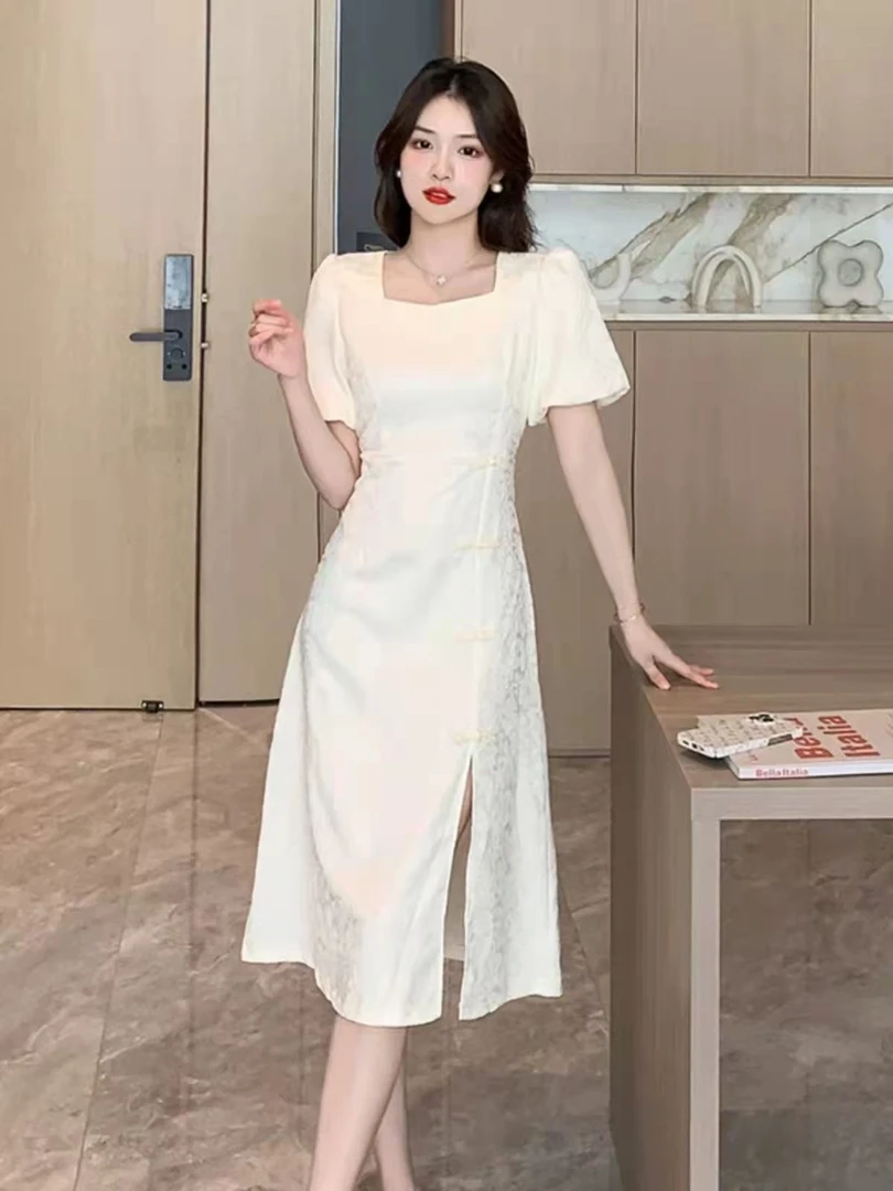 3杆一层-9101提花方领连衣裙-冯丽丽