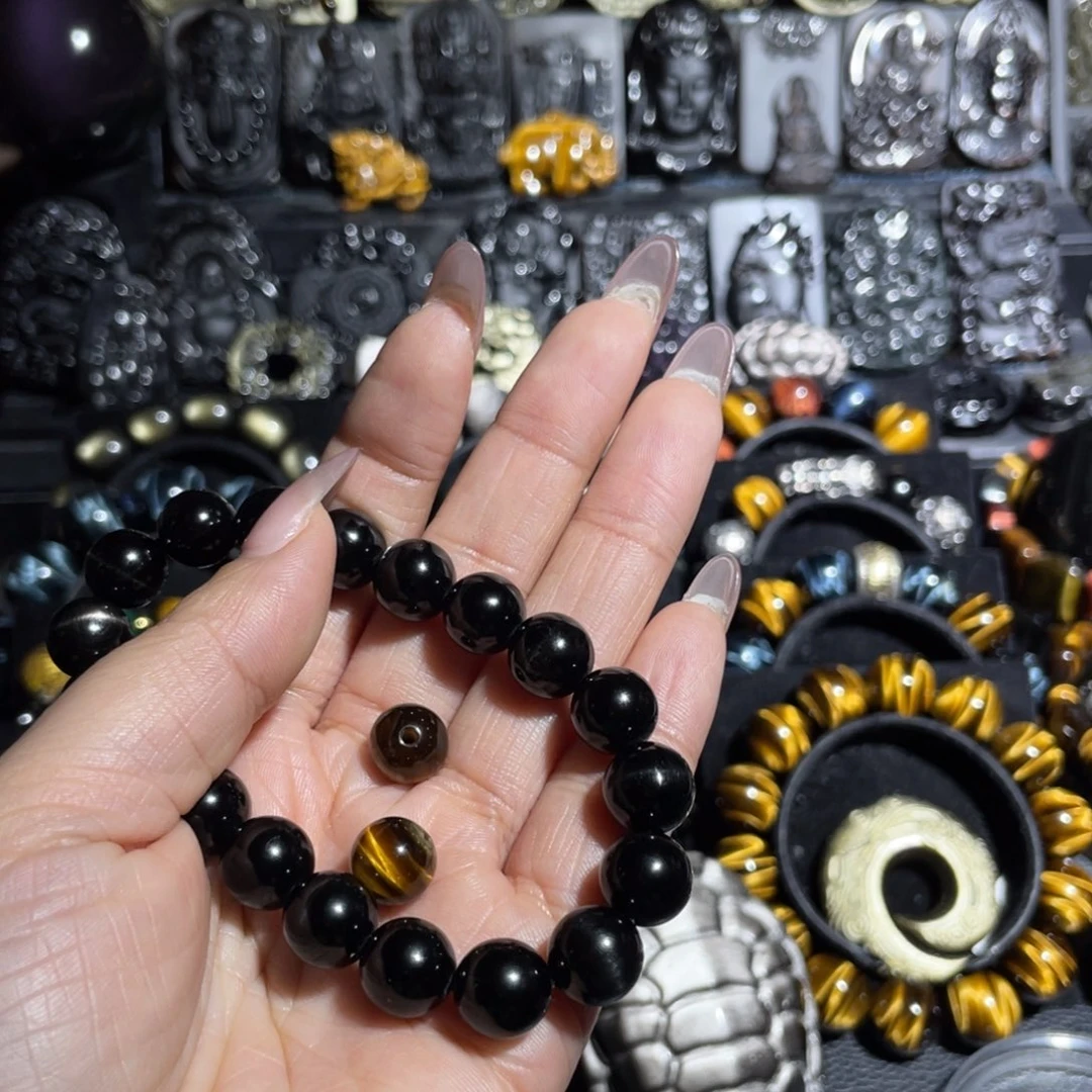 紫****辉石手串未镶嵌10mm金运石定制款不退不换