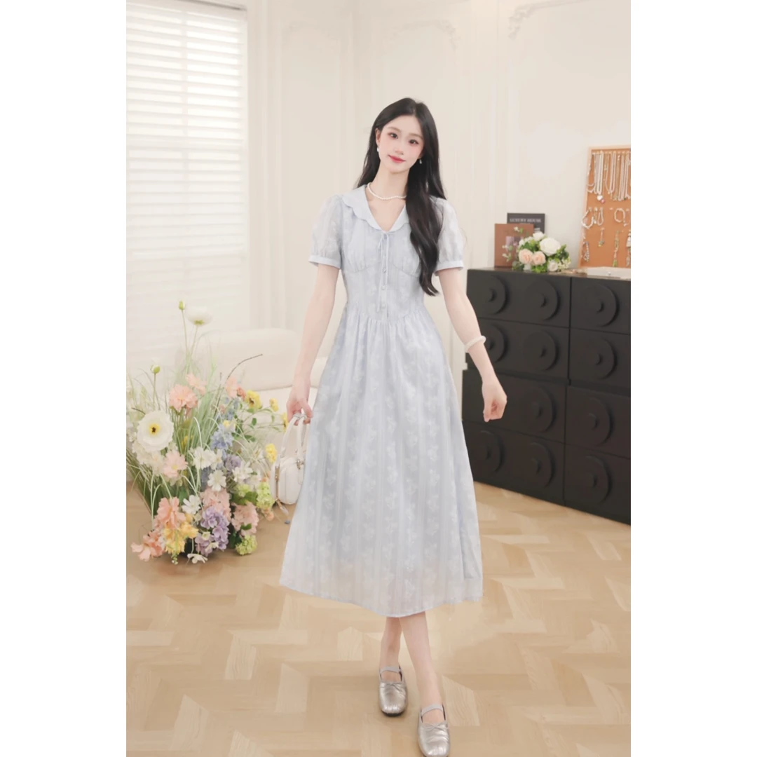 鹿向南【夏天梨泰院】法式轻奢气质连衣裙女新款设计感长裙QJD00427
