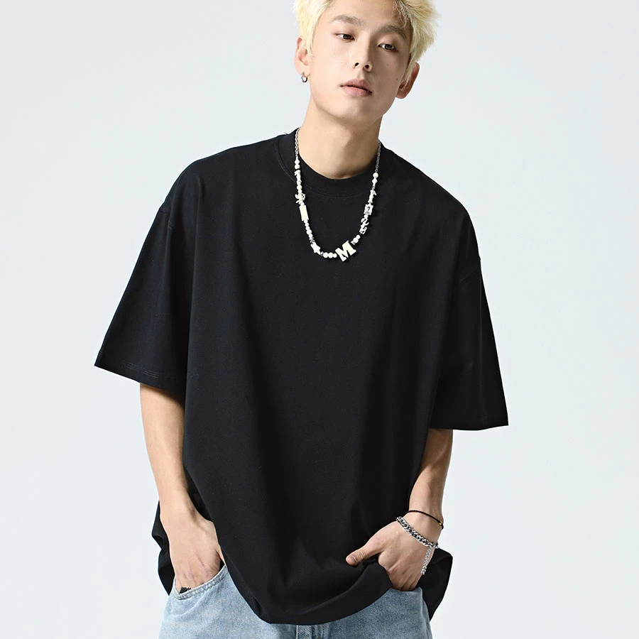 夏季四季通用圆领短袖黑白色T恤半袖日系简约男装t恤休闲