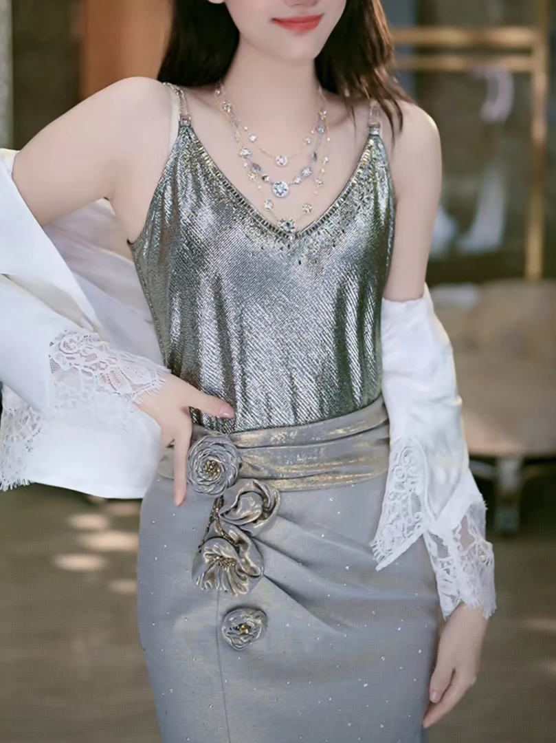 SEJI/瑟纪6-27【蔷薇玫瑰】法式重工气质时尚百搭半裙