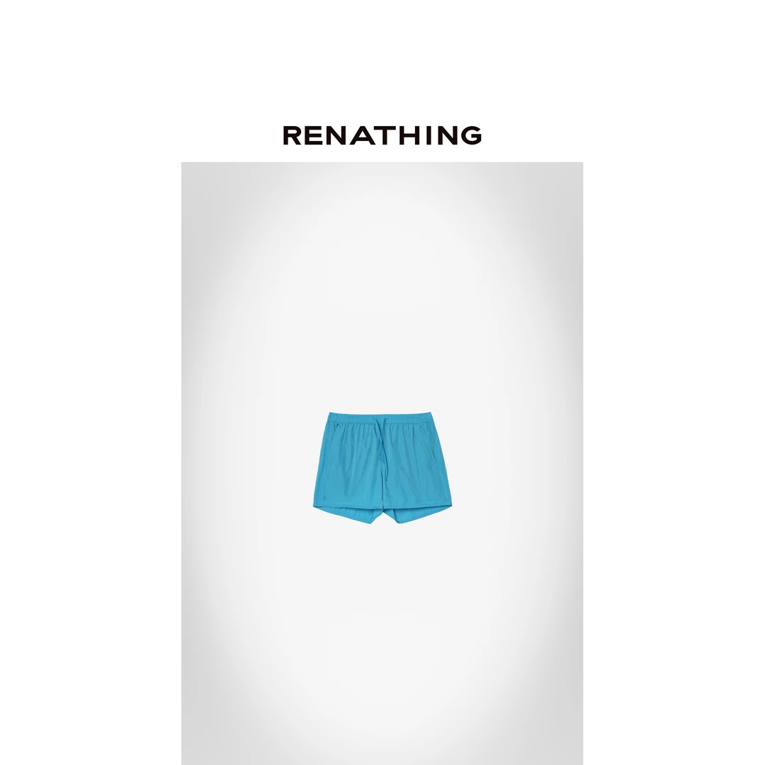 【RENATHING】纯色抽绳休闲短裤