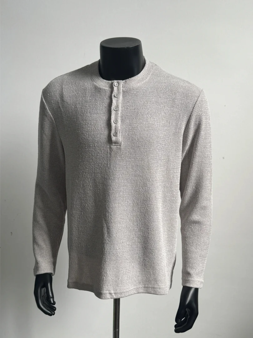 91studio 亨利领长袖T恤男秋冬痞帅美式卫衣cleanfit针织衫毛衣潮