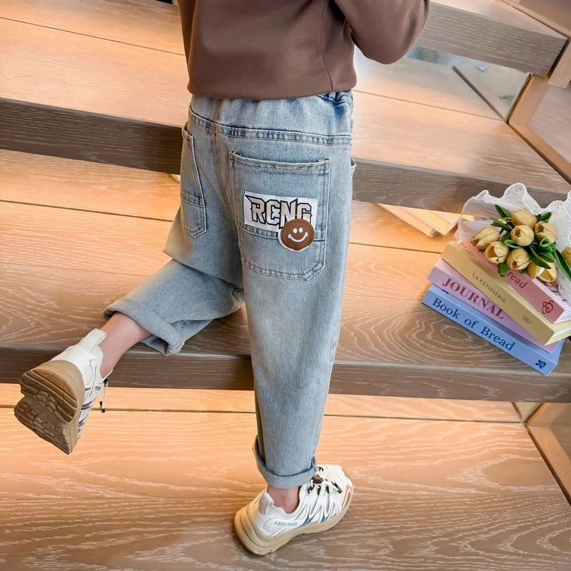 男女童牛仔裤春秋装2025新款儿童春季宽松洋气裤子宝宝休闲裤长裤