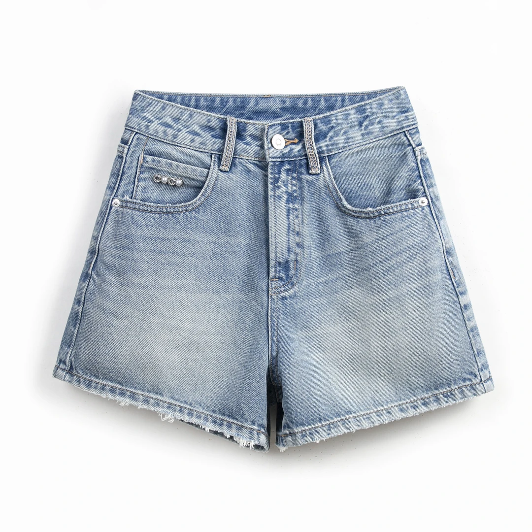 深圳南油/派星/女士无弹短裤宽松磨毛三分牛仔短裤#1975