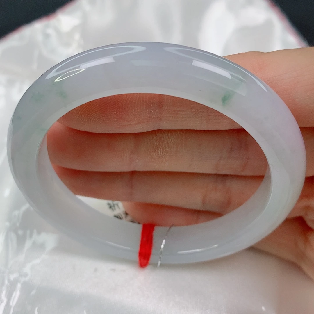 未镶嵌手镯翡翠51.8正圈，细条冰胶淡粉底，强推，029