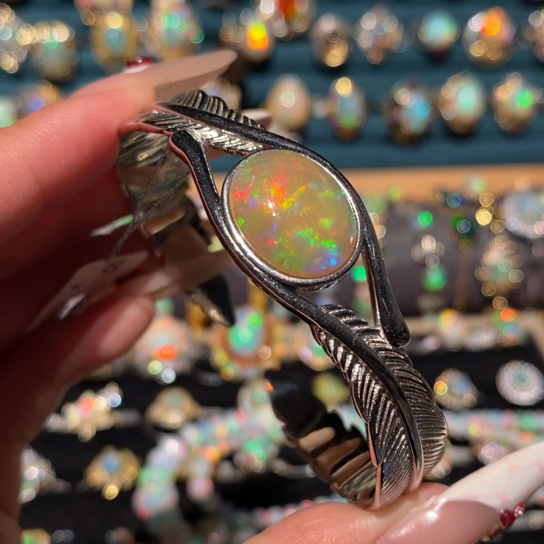 欧泊银S925镶嵌手镯