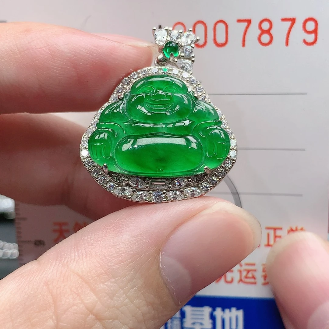 翡翠吊坠(不含链)银S925镶嵌