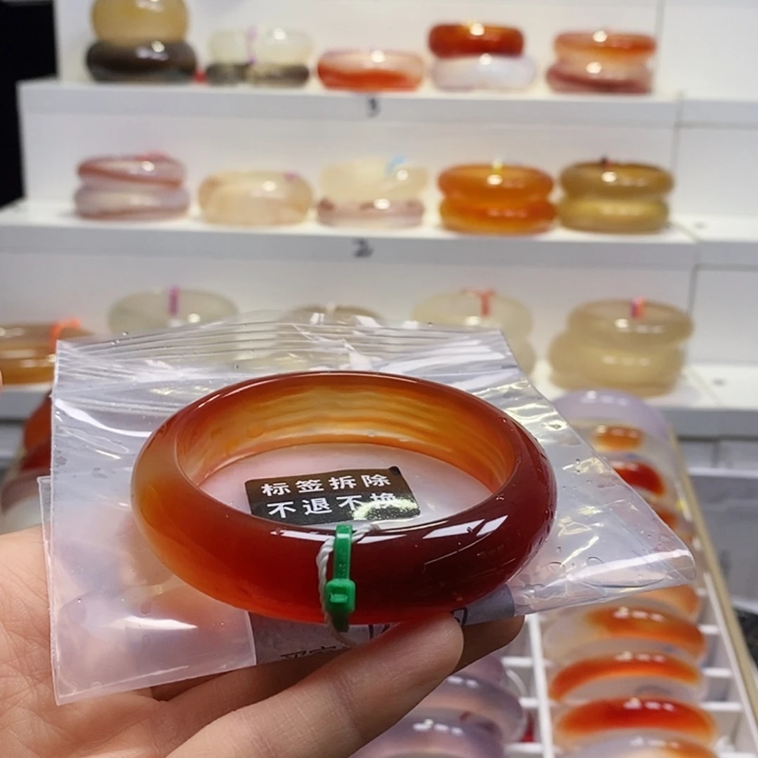 阿***青玛瑙/玉髓未镶嵌手镯天然纹理俏色