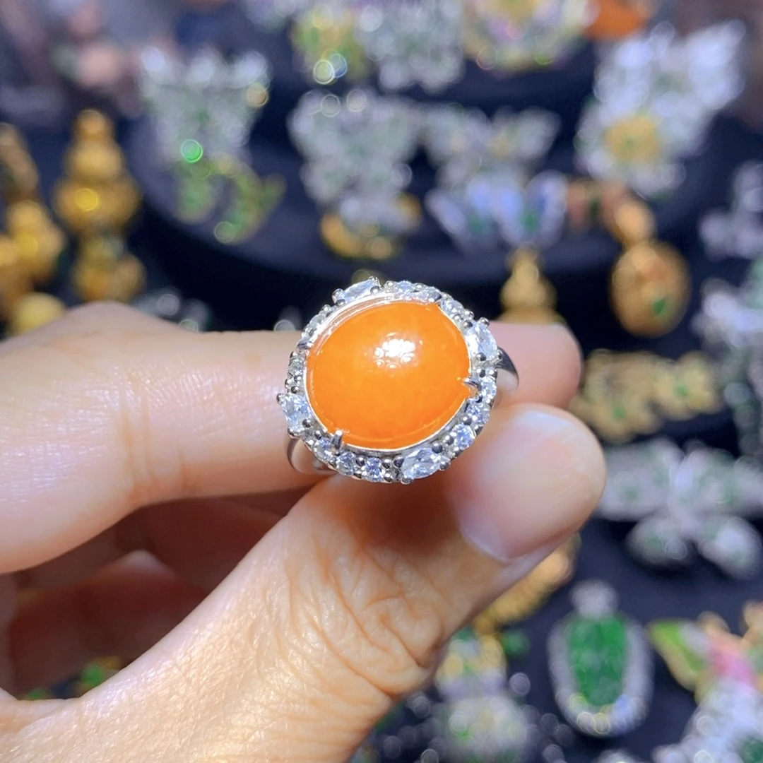 翡翠银S925镶嵌套链天然翡翠
