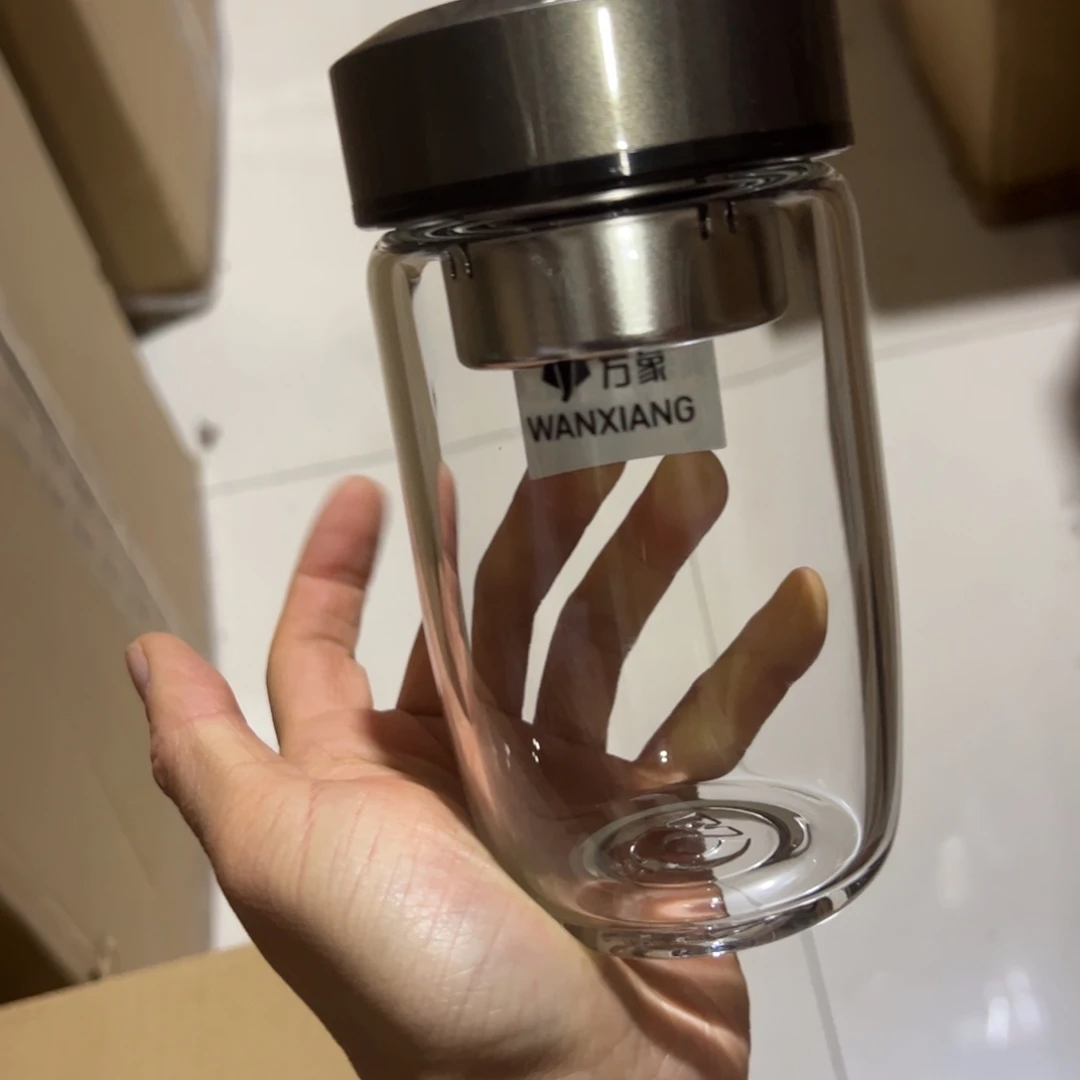 万象U402单层烫手玻璃杯380杯套