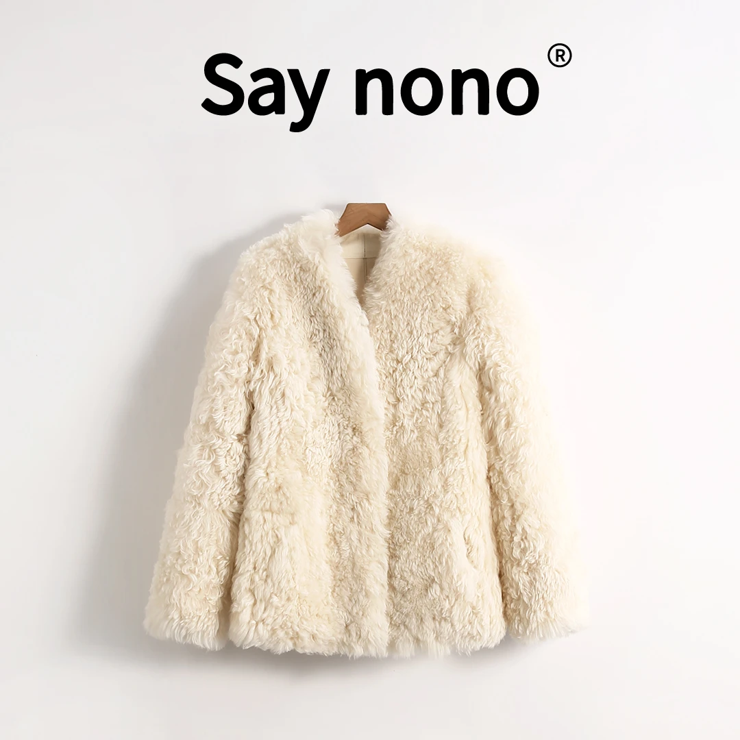 1懒猫nono│Saynono 秋冬V领系腰带柔软美丽奴一体外套 /LQH24600