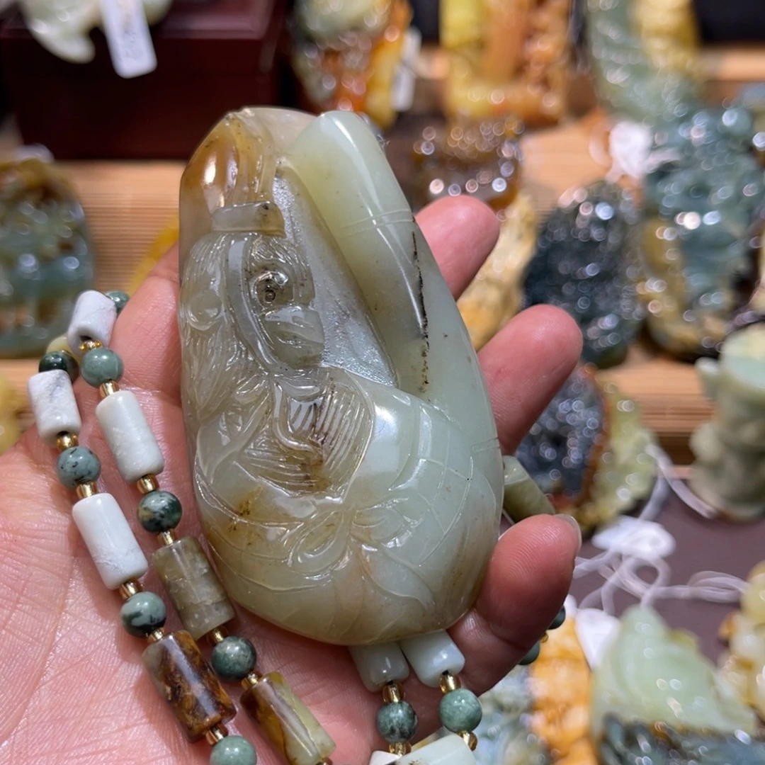 蛇纹石玉未镶嵌吊坠(赠链)