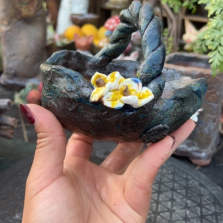 手工粗陶高温花盆