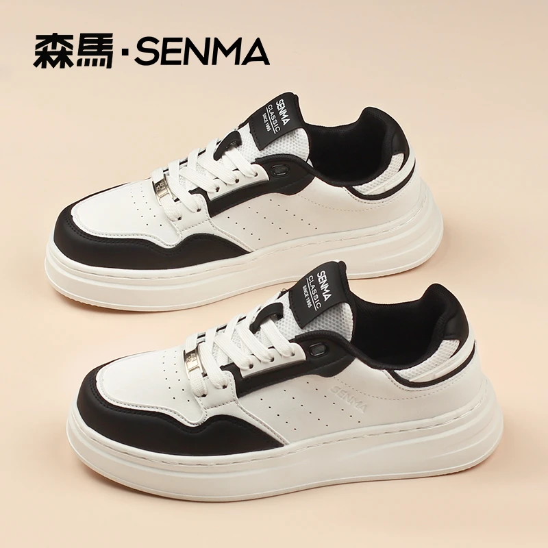 SENMA/森马春秋新款时尚百搭情侣轻便潮流休闲运动厚底增高女板鞋