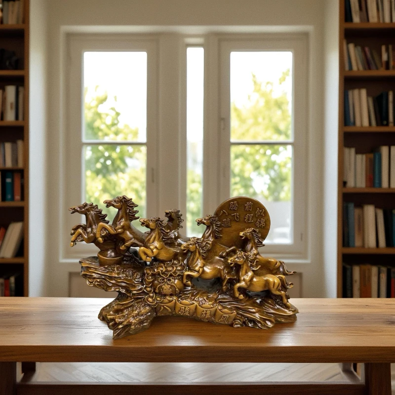 XL八骏雄风/电视柜茶桌博古架书房马摆件